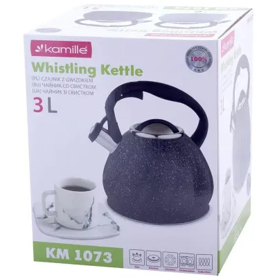 Чайник для плити Grey Marble з нержавіючої сталі 3л Kamille DP262136 Чайник для плити Grey Marble з нержавіючої сталі 3л Kamille DP262136