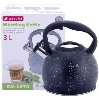 Чайник для плити Black Granite із нержавіючої сталі 3л Kamille DP262137