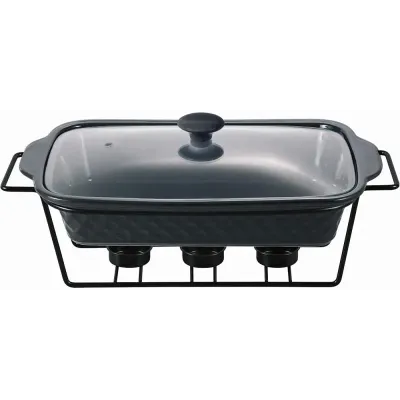 Керамічна форма Kamille DP262140 Golden Heat з підставкою та підігрівом 30.5х17.5х10.5 см (262140)
