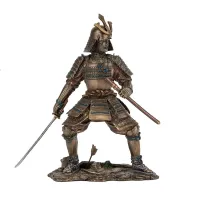 Интерьерная фигурка Veronese Samurai with katanas 23x21 см Коричневый (262705)