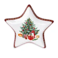 Сервировочное блюдо YIWU Christmas 25x21 см Красно-белый (HP-SD-2)