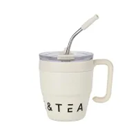 Термочашка с трубочкой и двойным открыванием YIWU Coffee & Tea 480 мл Белый (HP-14-23BE)