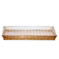 Блюдо для закусок YIWU Lirmartur hexagon 27.5x13.5x2.5 см Коричневий (HP-YH-56)