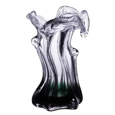 Ваза ручної роботи скляна YIWU Murano 15.5 см Зелений (HP-9-3)