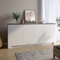 Комод Lion Ларрі-1 190x35x84 см Німфея Альба/Антрацит (LION-041040) Комод Lion Ларрі-1 190x35x84 см Німфея Альба/Антрацит (LION-041040)