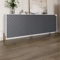 Комод Lion Амарант 158.5x39x77 см Нимфея Альба/Графитовый (LION-041942)