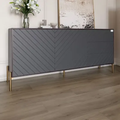Комод Lion Амарант 158.5x39x77 см Бетон темний/Графітовий (LION-041946)