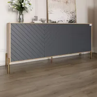 Комод Lion Амарант 158.5x39x77 см Дуб Аппалачі/Графітовий (LION-041948)