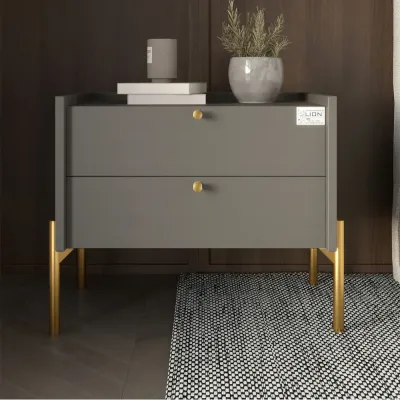 Тумба прикроватная Lion Wood 50x40x44 см Антрацит (LION-041334) Тумба прикроватная Lion Wood 50x40x44 см Антрацит (LION-041334)