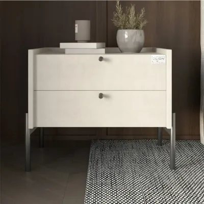 Тумба прикроватная Lion Wood 50x40x44 см Бетон (LION-041339) Тумба прикроватная Lion Wood 50x40x44 см Бетон (LION-041339)