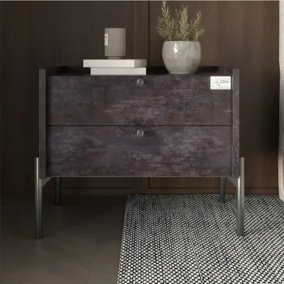 Тумба прикроватная Lion Wood 50x40x44 см Бетон темный (LION-041341) Тумба прикроватная Lion Wood 50x40x44 см Бетон темный (LION-041341)