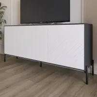 Тумба Lion Амарант 168x40x76.5 см Антрацит/Білий (LION-043003)