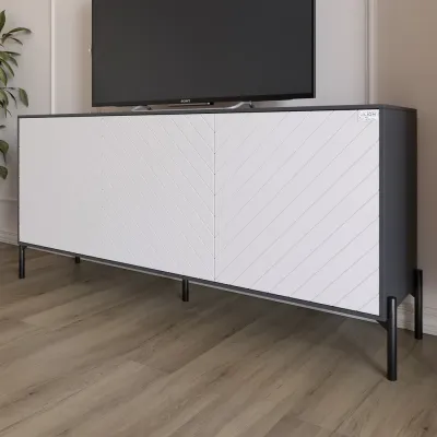 Тумба Lion Амарант 168x40x76.5 см Антрацит/Білий (LION-043003)