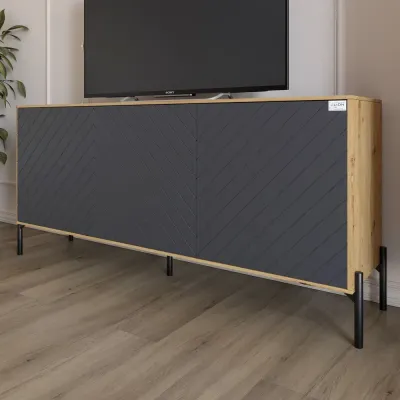 Тумба Lion Амарант 168x40x76.5 см Дуб Артизан/Графитовый (LION-043005) Тумба Lion Амарант 168x40x76.5 см Дуб Артизан/Графитовый (LION-043005)