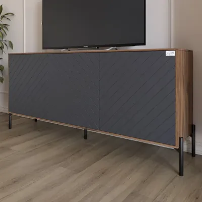Тумба Lion Амарант 168x40x76.5 см Дуб Ливорно/Графитовый (LION-043006) Тумба Lion Амарант 168x40x76.5 см Дуб Ливорно/Графитовый (LION-043006)