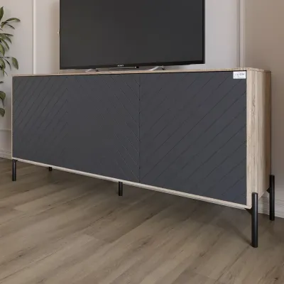 Тумба Lion Амарант 168x40x76.5 см Дуб Сонома/Графітовий (LION-043007)