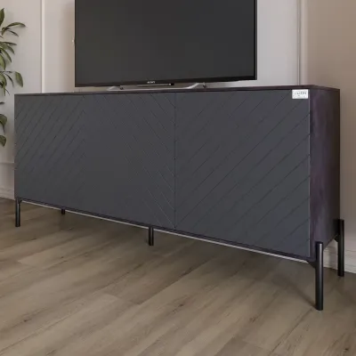 Тумба Lion Амарант 168x40x76.5 см Бетон темний/Графітовий (LION-043016)