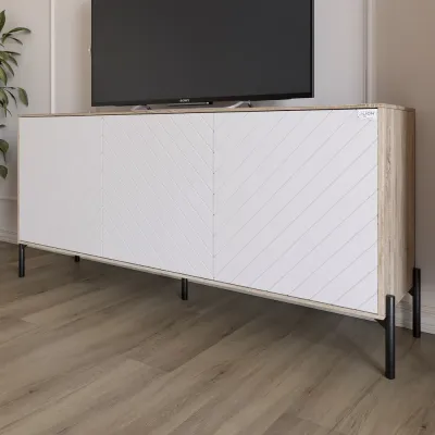 Тумба Lion Амарант 168x40x76.5 см Дуб Сонома/Белый (LION-043021) Тумба Lion Амарант 168x40x76.5 см Дуб Сонома/Белый (LION-043021)