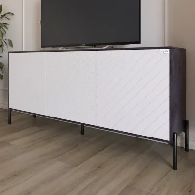 Тумба Lion Амарант 168x40x76.5 см Бетон темний/Білий (LION-043030)