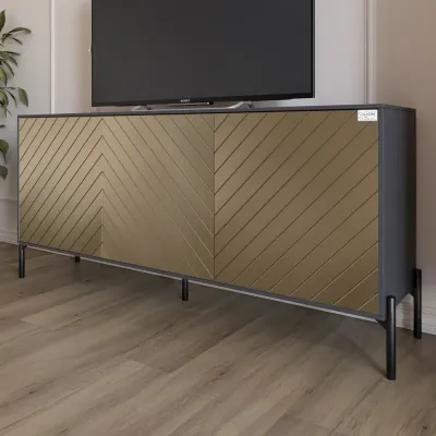 Тумба Lion Амарант 168x40x76.5 см Антрацит/Перламутровий металік (LION-043032) Тумба Lion Амарант 168x40x76.5 см Антрацит/Перламутровий металік (LION-043032)