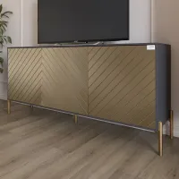 Тумба Lion Амарант 168x40x76.5 см Антрацит/Перламутровий металік (LION-043039)