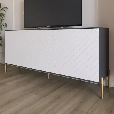Тумба Lion Амарант 168x40x76.5 см Антрацит/Білий (LION-043048)