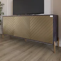 Тумба Lion Амарант 168x40x76.5 см Бетон темный/Перламутровый металлик (LION-043061) Тумба Lion Амарант 168x40x76.5 см Бетон темный/Перламутровый металлик (LION-043061)