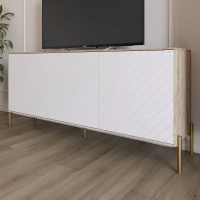 Тумба Lion Амарант 168x40x76.5 см Дуб Сонома/Білий (LION-043067)