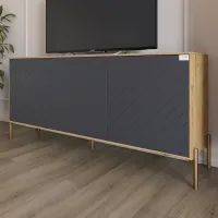 Тумба Lion Амарант 168x40x76.5 см Антрацит/Графітовий (LION-043079)