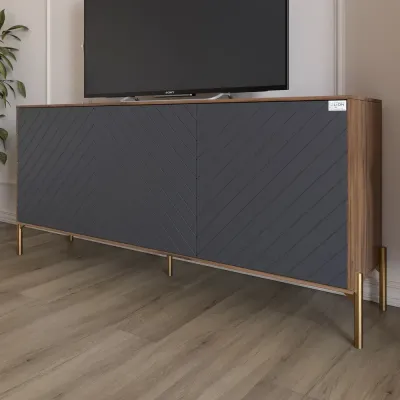 Тумба Lion Амарант 168x40x76.5 см Дуб Ливорно/Графитовый (LION-043080)