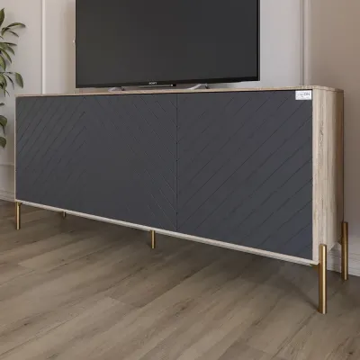 Тумба Lion Амарант 168x40x76.5 см Дуб Сонома/Графітовий (LION-043081)