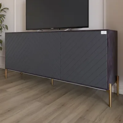 Тумба Lion Амарант 168x40x76.5 см Бетон темний/Графітовий (LION-043090)