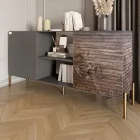 Комод Lion Грей 154x38x76.5 см Антрацит/Дерево (LION-042757) Комод Lion Грей 154x38x76.5 см Антрацит/Дерево (LION-042757)