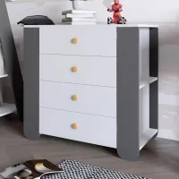 Комод Lion Indi 80x40x75.5 см Німфея Альба/Антрацит (LION-042952) Комод Lion Indi 80x40x75.5 см Німфея Альба/Антрацит (LION-042952)