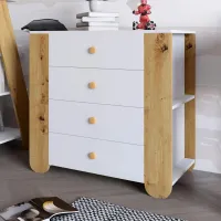 Комод Lion Indi 80x40x75.5 см Нимфея Альба/Дуб Артизан (LION-042953)