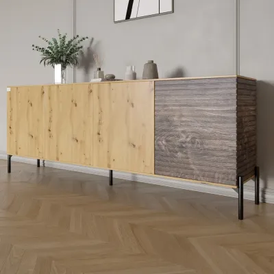 Комод Lion Грей 204x38x76.5 см Дуб Артізан/Дерево (LION-042513)