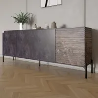 Комод Lion Грей 204x38x76.5 см Бетон темний/Дерево (LION-042515) Комод Lion Грей 204x38x76.5 см Бетон темний/Дерево (LION-042515)