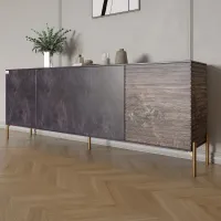 Комод Lion Грей 204x38x76.5 см Бетон темный/Дерево (LION-042664) Комод Lion Грей 204x38x76.5 см Бетон темный/Дерево (LION-042664)