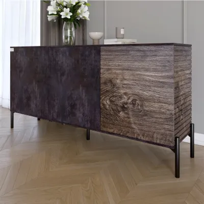 Комод Lion Грей 154x38x76.5 см Бетон темный/Дерево (LION-041775)