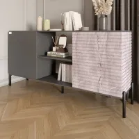 Комод Lion Грей 154x38x76.5 см Антрацит/Камінь (LION-042787) Комод Lion Грей 154x38x76.5 см Антрацит/Камінь (LION-042787)