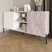 Комод Lion Грей 154x38x76.5 см Німфея Альба/Камінь (LION-042799)