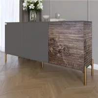 Комод Lion Грей 154x38x76.5 см Антрацит/Дерево (LION-041833)