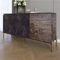 Комод Lion Грей 154x38x76.5 см Бетон темний/Дерево (LION-041835)