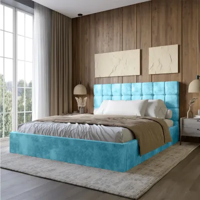 Двоспальне ліжко Lion Піксі Silk 502 Бірюзовий 160x200 см (Lion-041660)