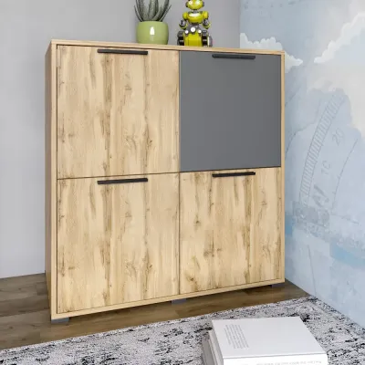 Тумба Lion Краш 82x43x86 см Дуб Аппалачі/Антрацит (LION-041759)