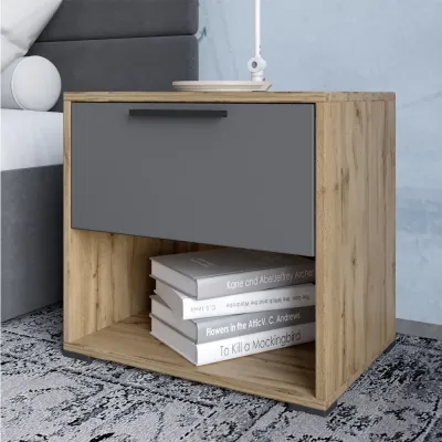 Тумба прикроватная Lion Краш 40x32x43 см Дуб Аппалачи/Антрацит (LION-044134) Тумба прикроватная Lion Краш 40x32x43 см Дуб Аппалачи/Антрацит (LION-044134)