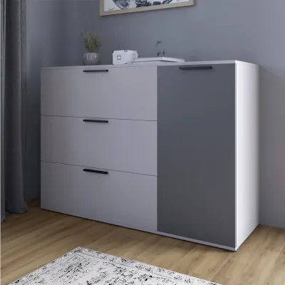 Комод Lion Краш 120x43x86 см Кашемір/Антрацит (LION-044144)