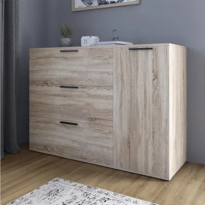 Комод Lion Краш 120x43x86 см Дуб Сонома (LION-044153)