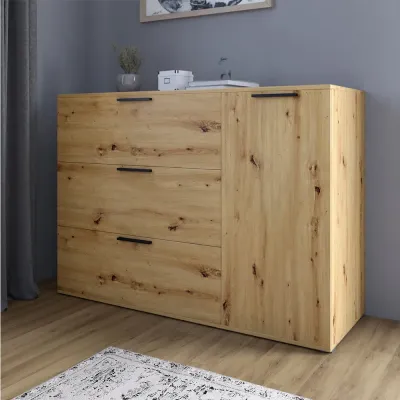 Комод Lion Краш 120x43x86 см Дуб Артізан (LION-044159)