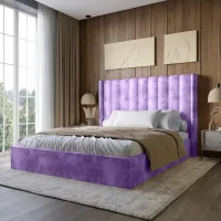 Двуспальная кровать Lion Нино Silk 401 Лавандовый 180x200 см (Lion-045031) Двуспальная кровать Lion Нино Silk 401 Лавандовый 180x200 см (Lion-045031)